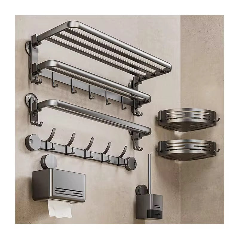 Multifunctional Aluminum Bath Towel Shelf Storage Rack Set Bathroom Storage Rack
