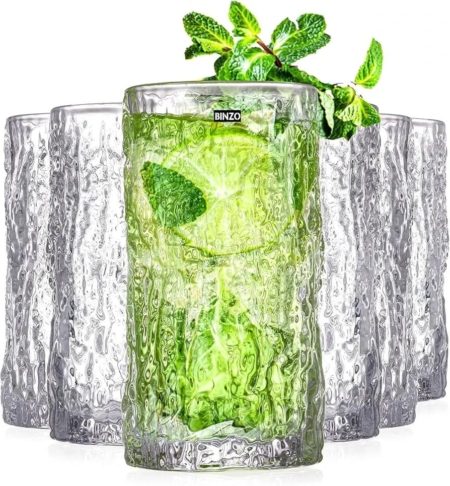 Ice texture crystal glass 6pcs Set