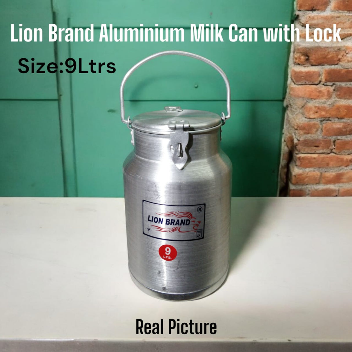 Lion Brand Aluminium Milk Can With Lock 9Ltrs