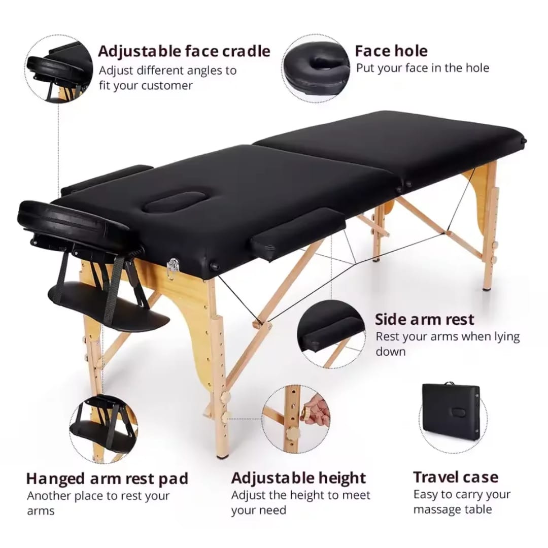 Massage Table 2 Folding Portable Massage Table lash bed Massage wooden Bed