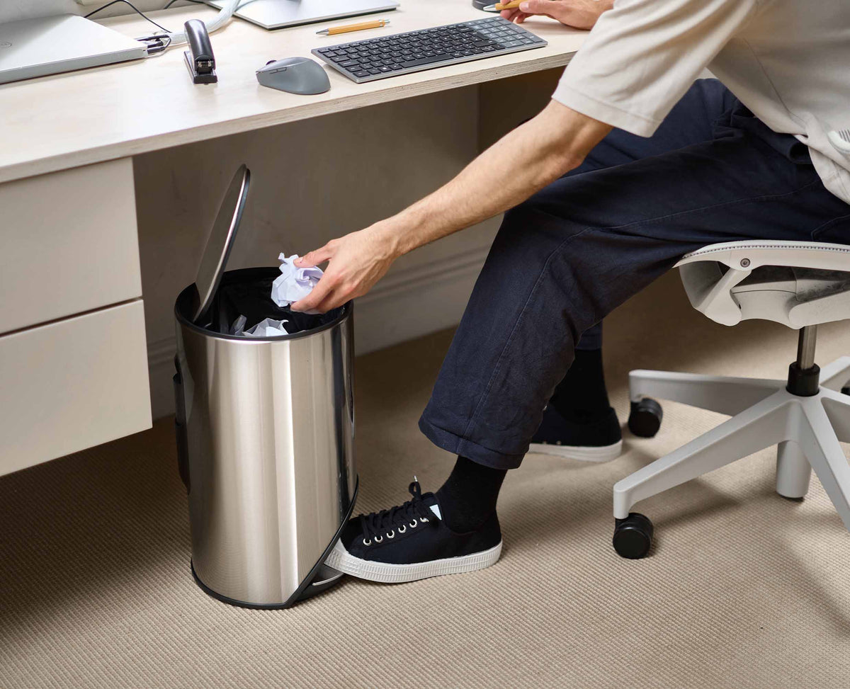 Joseph Joseph Arc 10L pedal bin lifestyle view in a kitchen, Homelux Kenya