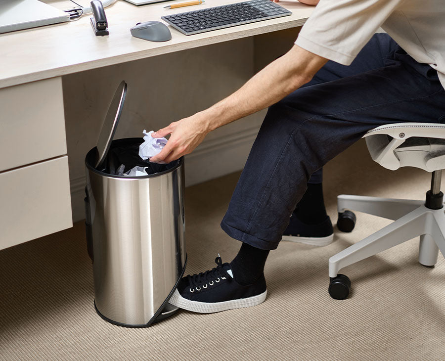 Joseph Joseph Arc 10L pedal bin with the soft-close lid open, Homelux Kenya