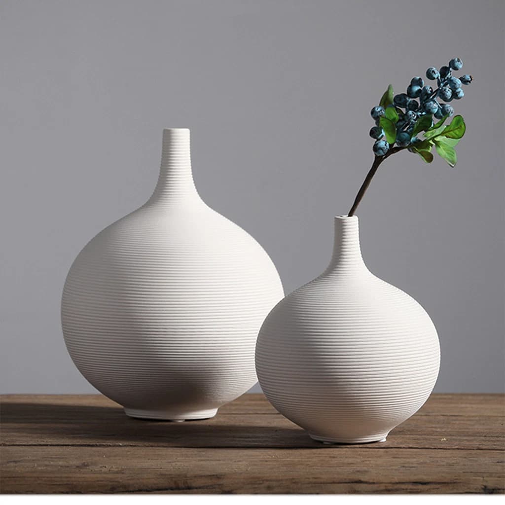 Minimalist Ins Style Modern Nordic Home Decoration Round Shape Porcelain Flower Vase
