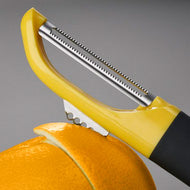 Detail of the zester on the Multi-Peel serrated stick peeler.
