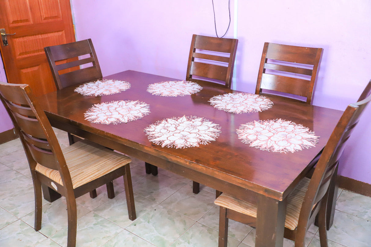 Nordic round Lace mats 6pcs set