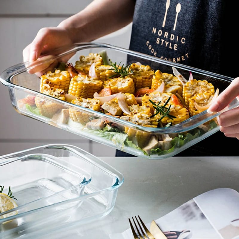 3pc Rectangular Heat Resistant Casserole Tray Baking pans Bakeware