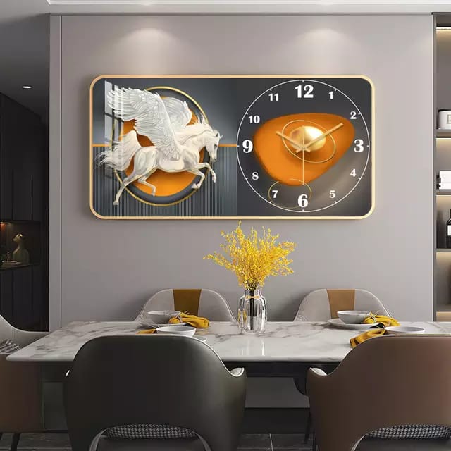 Crystal Porcelain Decorative Wall Clock with a glass cover
