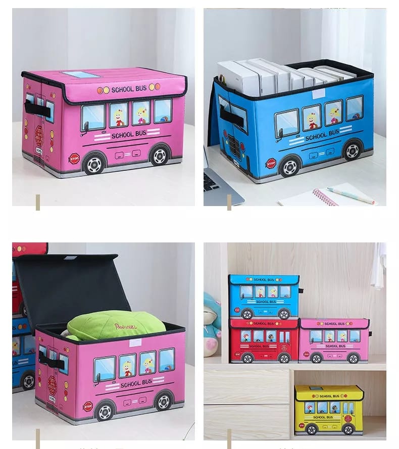 Dust Proof Cartoon Themed Foldable Toy Storage basket