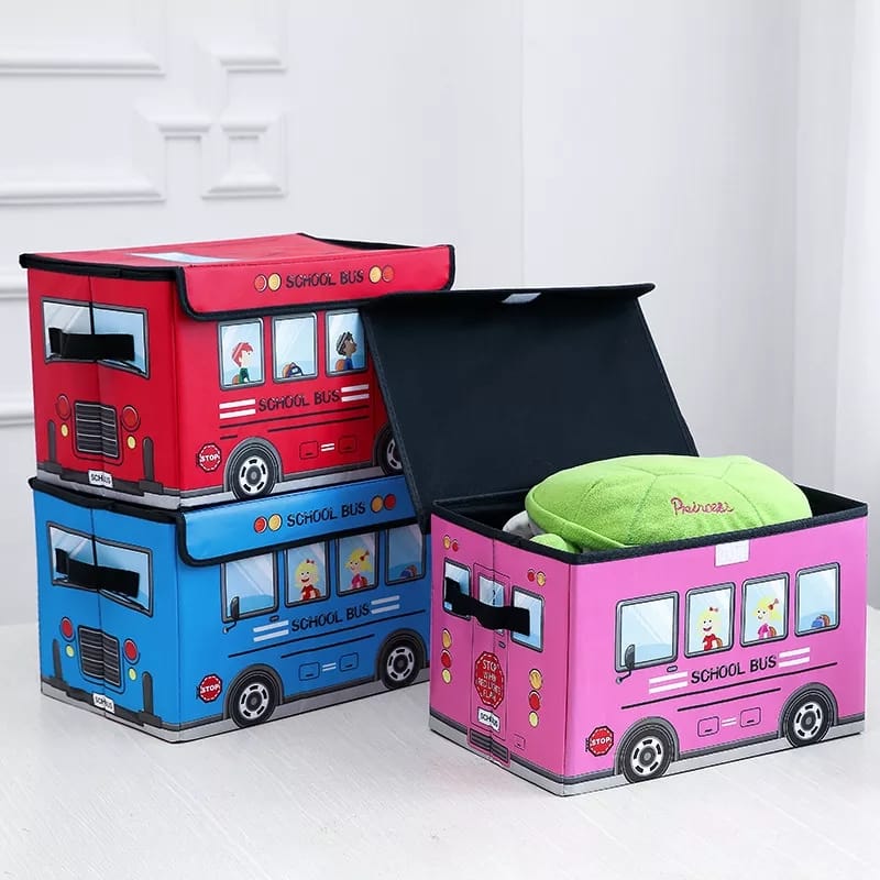 Dust Proof Cartoon Themed Foldable Toy Storage basket