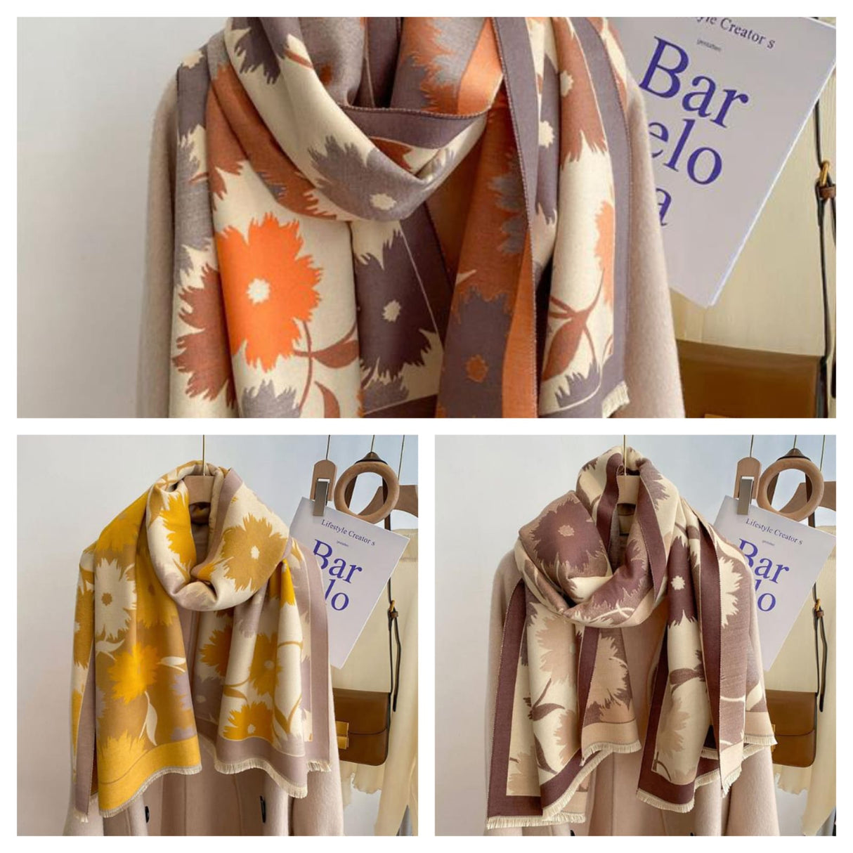 Women Scarf Winter Windproof Lady Long Shawls Faux Bandana Scarves Wraps