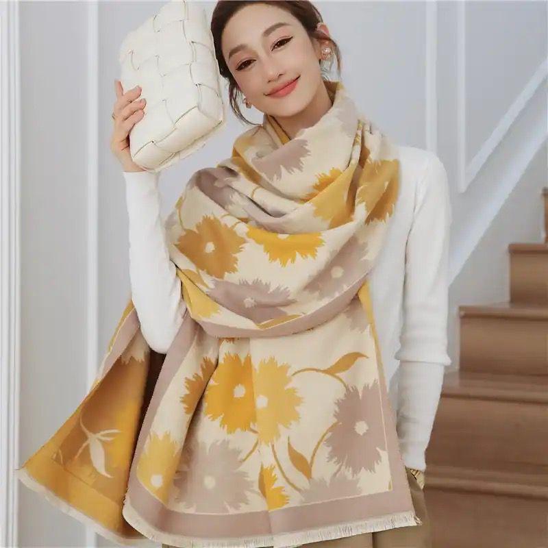 Women Scarf Winter Windproof Lady Long Shawls Faux Bandana Scarves Wraps