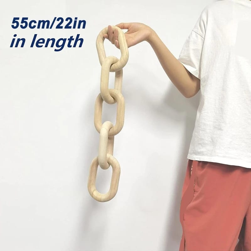 5-Link Wood Knot Rustic Decorative Accents Black Wood Chain