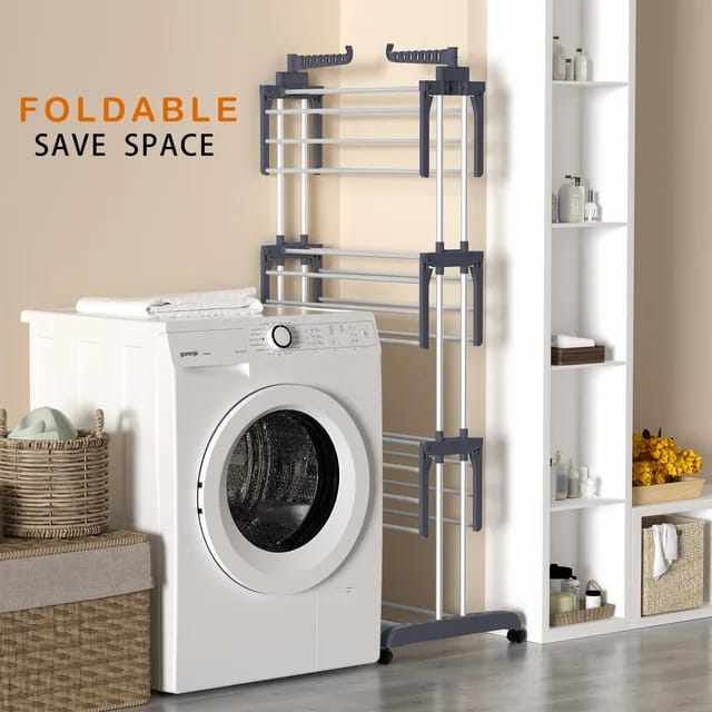 4-Tier Foldable Clothes Drying Rack Stand Airer