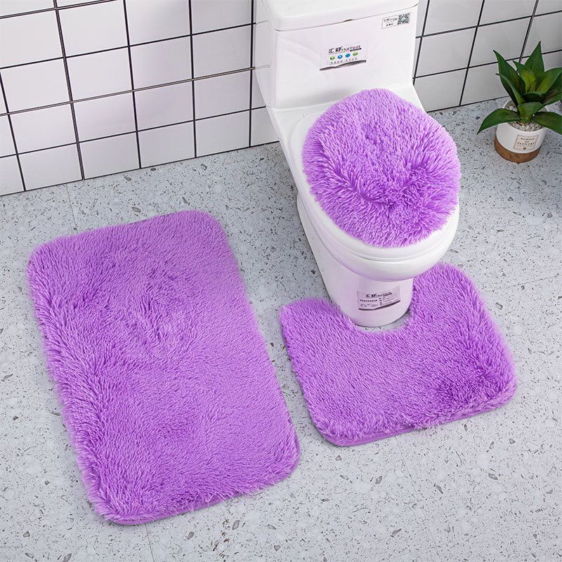 3 in 1 Fluffy Soft Microfiber Bathroom Rugs Bath Toilet Mats