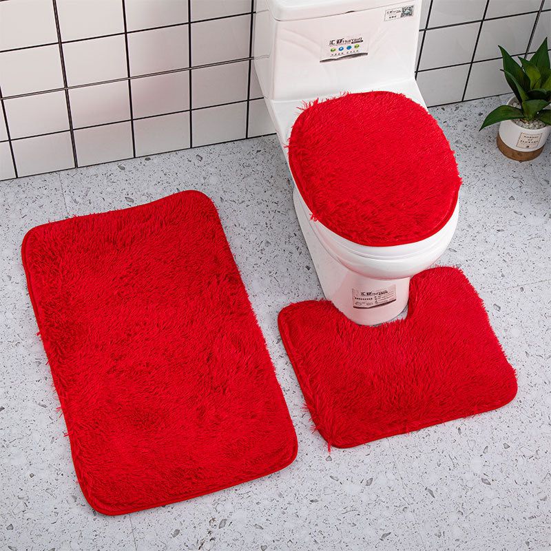 3 in 1 Fluffy Soft Microfiber Bathroom Rugs Bath Toilet Mats