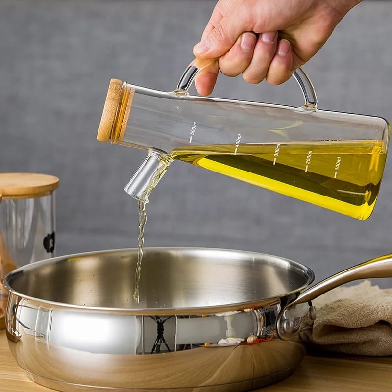 4pcs Oil Jar Set With Bamboo Stand