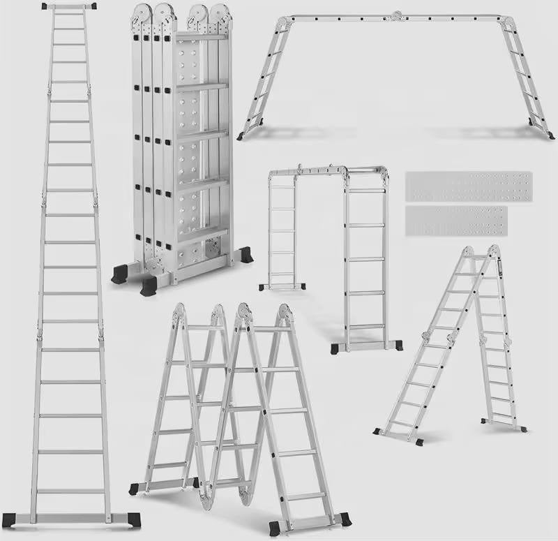 Multi Purpose Aluminum Telescopic Ladder Heavy Duty Folding Extension Step Ladder