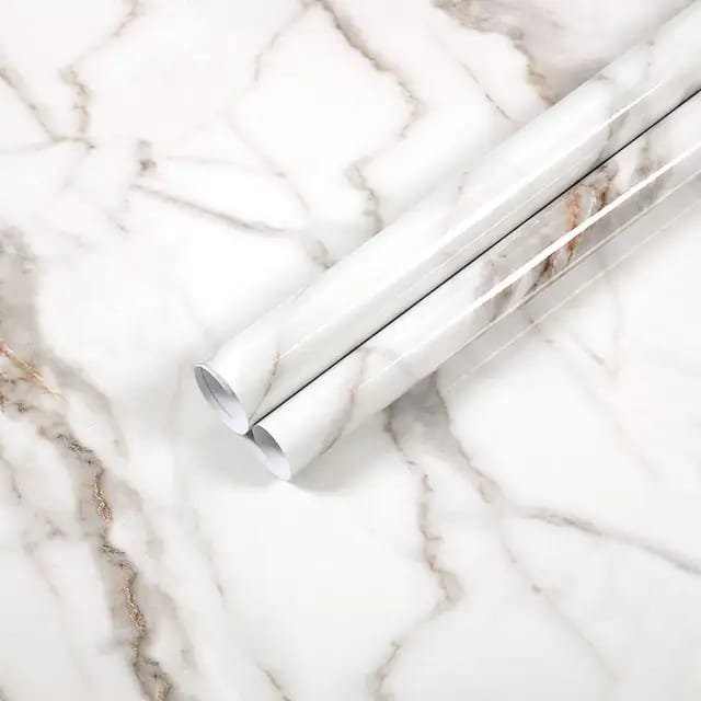 Self-adhesive marble contact paper.