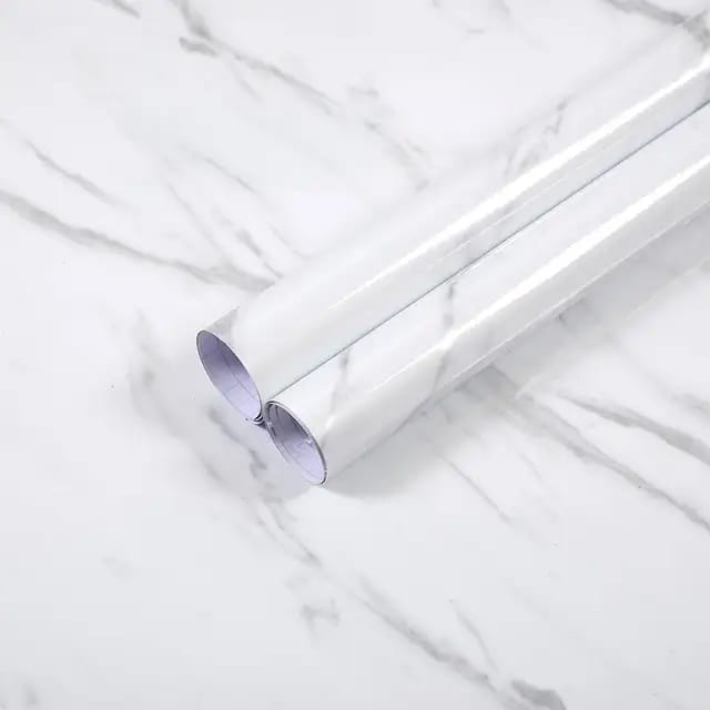 Self-adhesive marble contact paper.