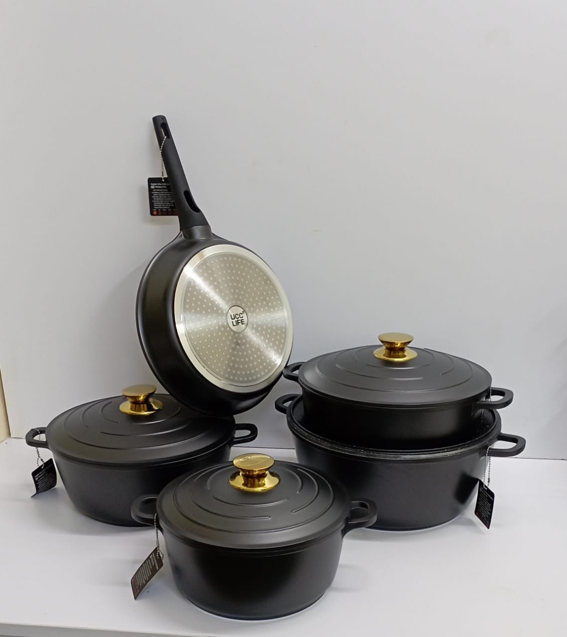 UccLife 11pcs Non-Stick Cookware Set | Pots & Pans Set