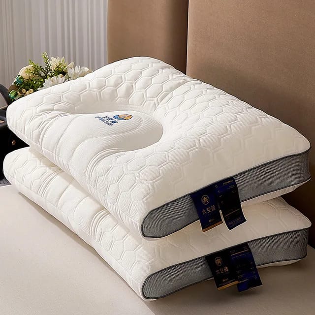 Washable 3D Quilted Cervical Latex Pillow 1Pcs