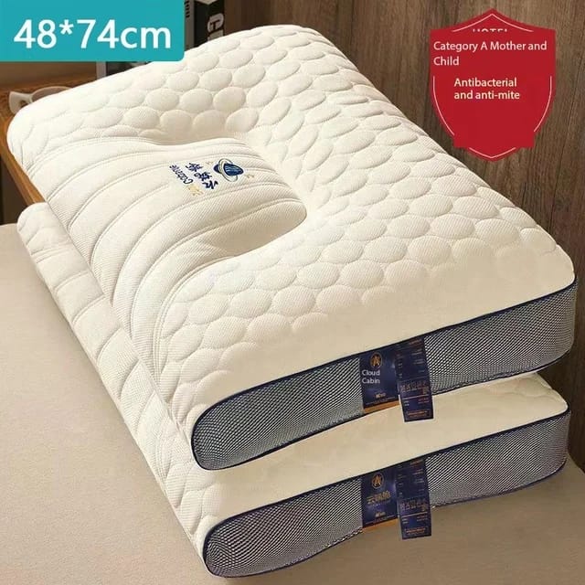 Washable 3D Quilted Cervical Latex Pillow 1Pcs