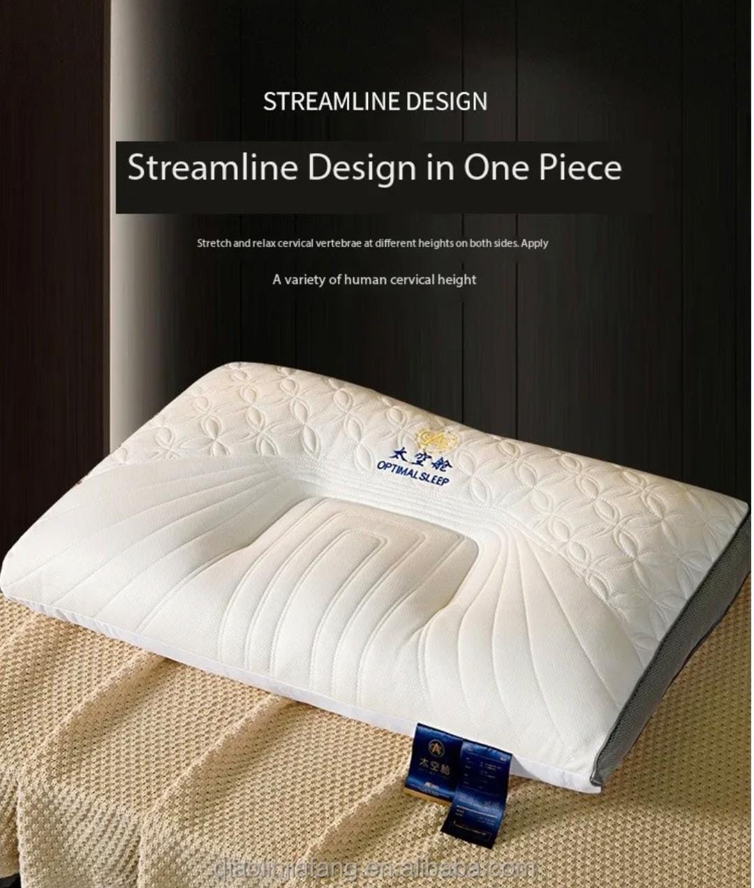 Washable 3D Quilted Cervical Latex Pillow 1Pcs