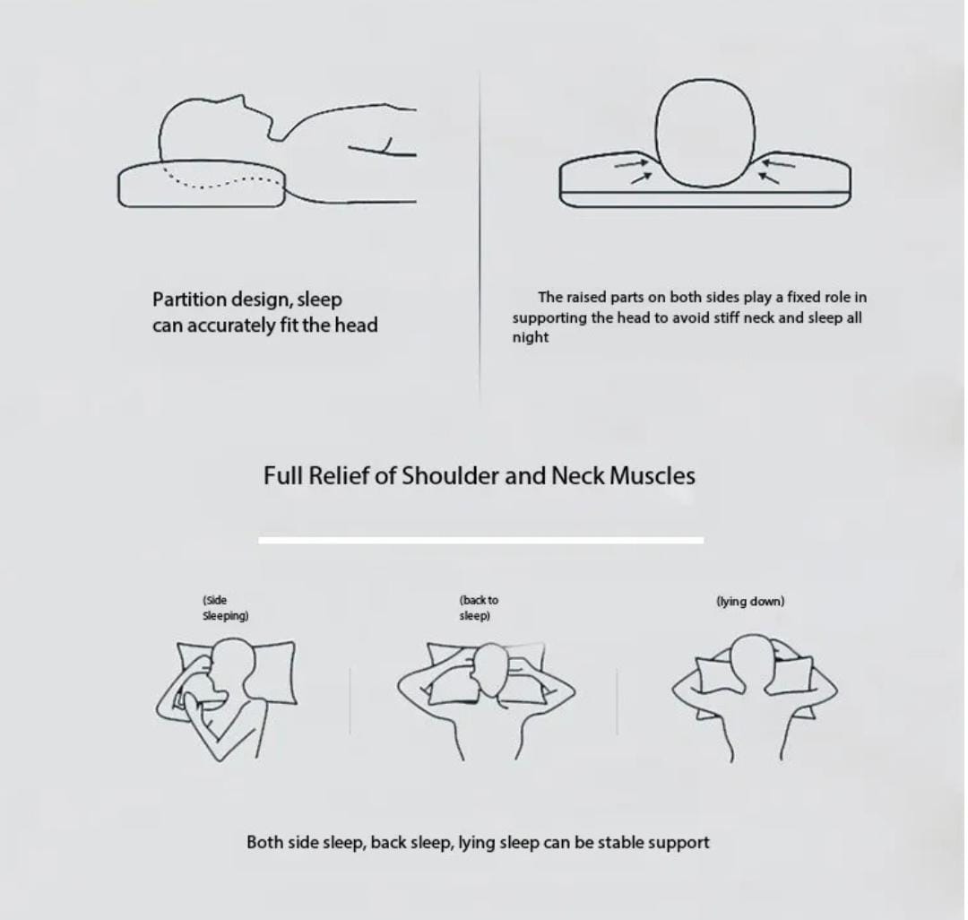 Washable 3D Quilted Cervical Latex Pillow 1Pcs