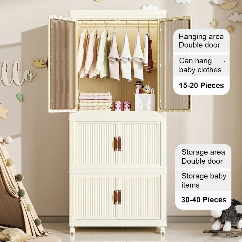 Stackable 3 Level plastic Portable Wardrobe/Closet