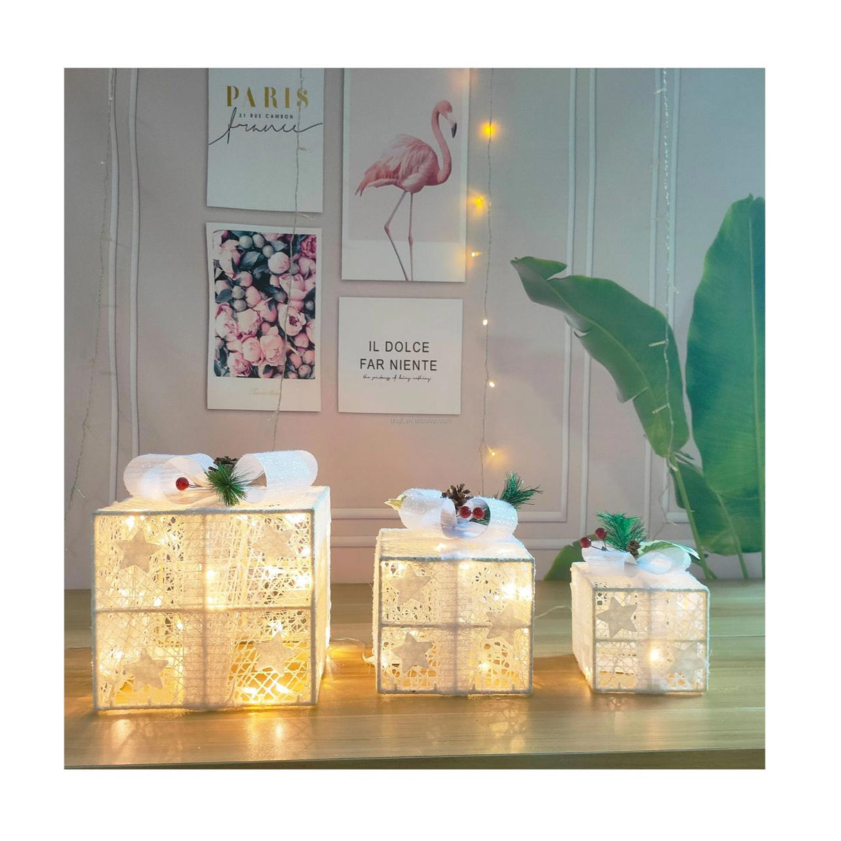 3pcs Set Lighted Gift Box
