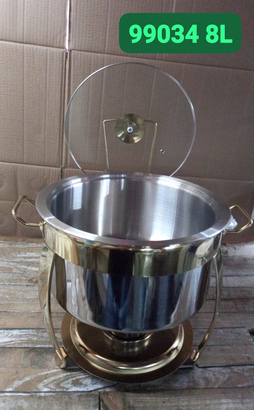 Round Food Warmer Stainless Steel Chafing Dish With Hanging Lid