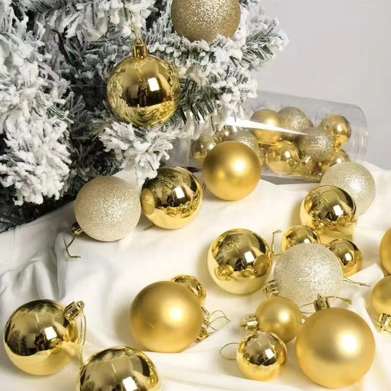 24pcs Christmas Tree Ornaments with 3-6cm Balls