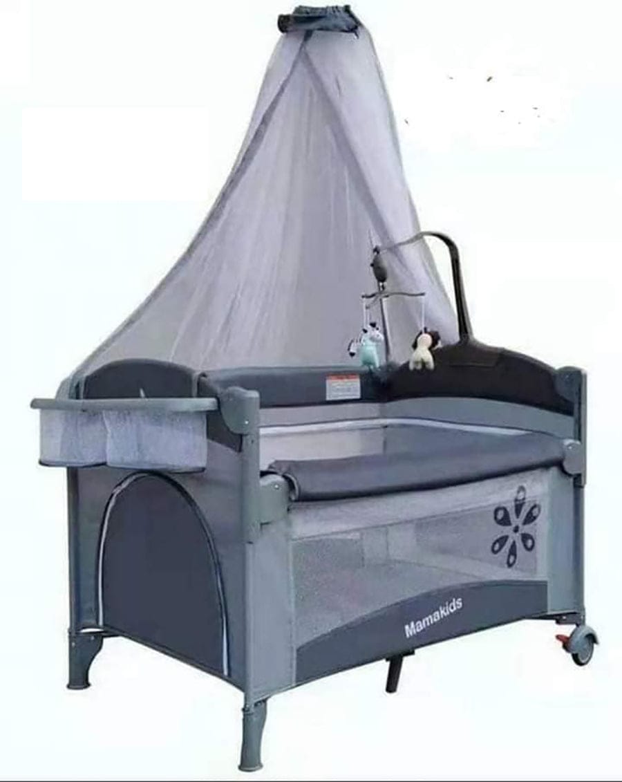 Baby Co-sleeper playpen with cot mobile stand net changing pad wheels
