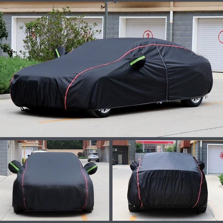 Universal Black Car Cover with fleece on the inside part & Has Reflector on the sides