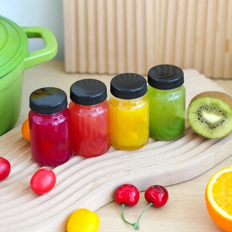 6pcs Ginger Shot Bottles Glass Juice Shot Gingershots Bottles with Caps for Wellness Shot