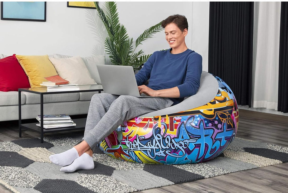 Graffiti Inflatable bean bag Airchair, Multi-Colou