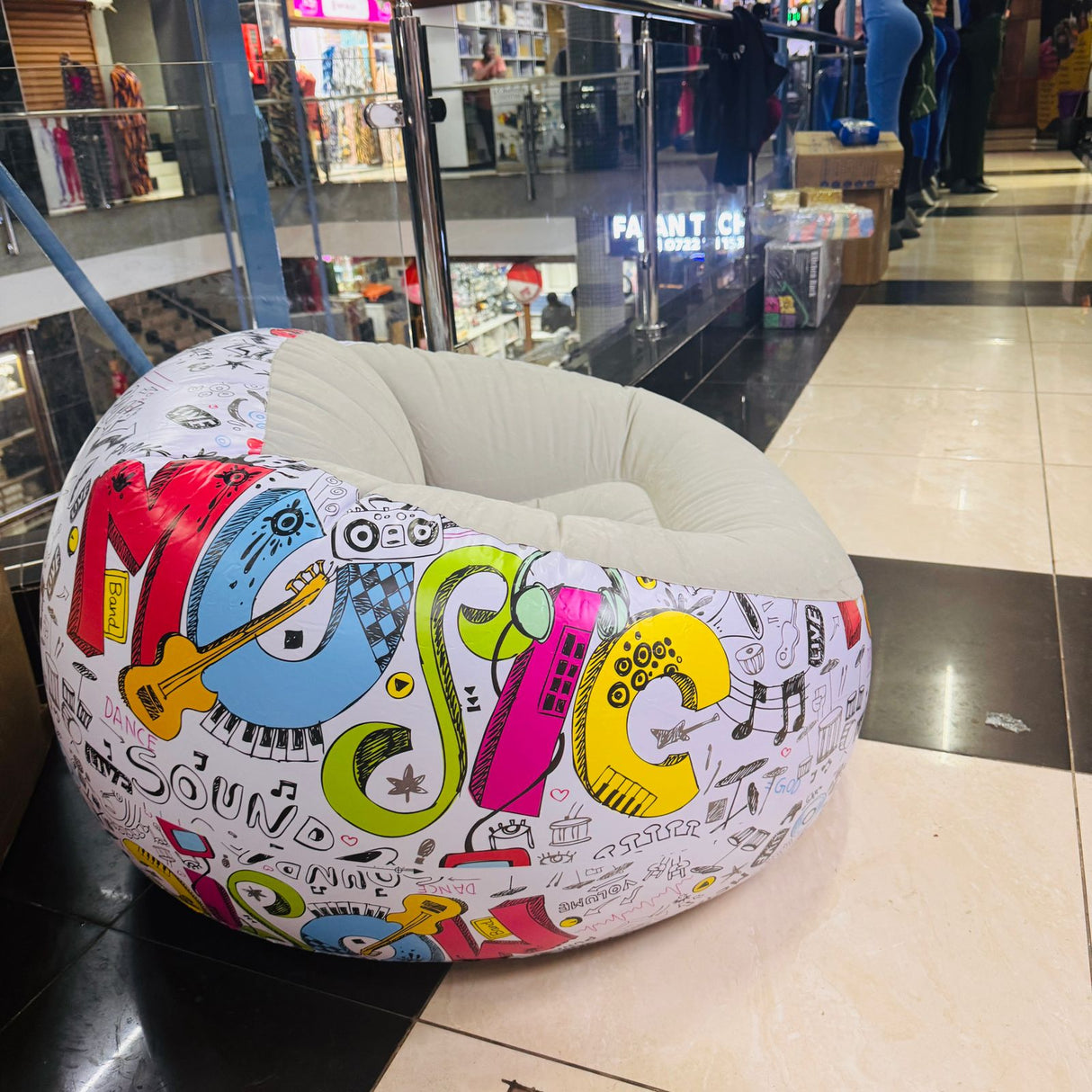 Graffiti Inflatable bean bag Airchair, Multi-Colou