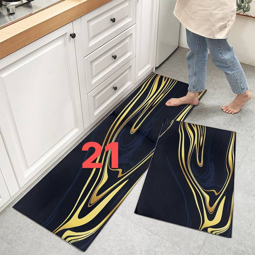 Rubber Bottom Kitchen Floor Mats Non Slip 2pcs Runner Rug Carpets for Kitchen Floor, Sink