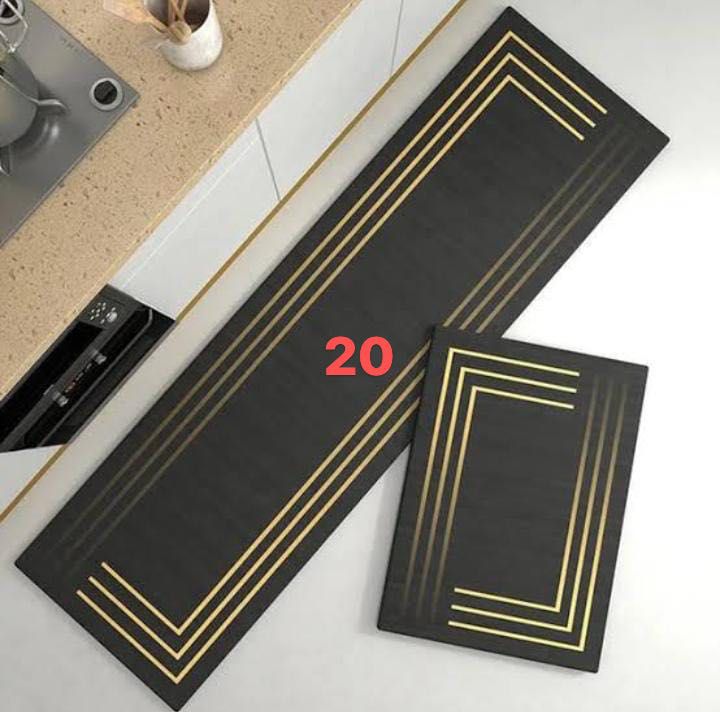 Rubber Bottom Kitchen Floor Mats Non Slip 2pcs Runner Rug Carpets for Kitchen Floor, Sink