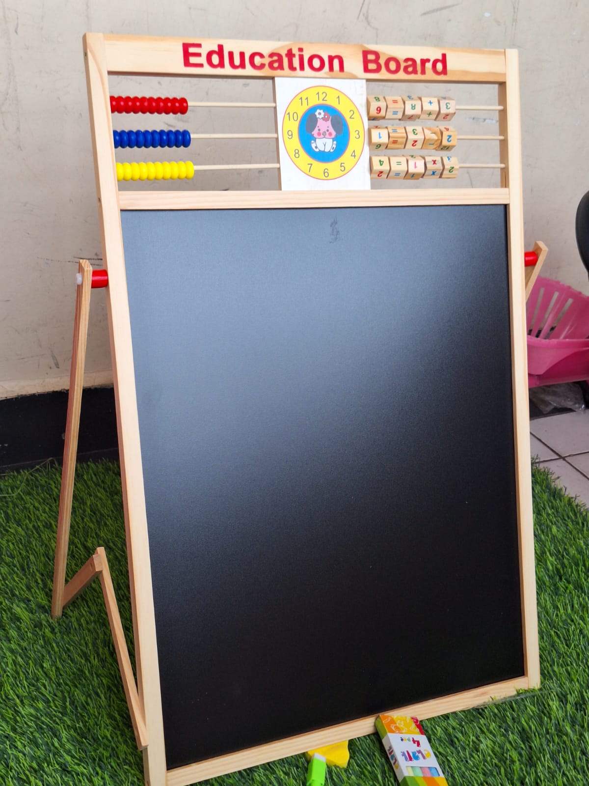 Children Wooden 2 In 1 Blackboard Magnetic Whiteboard Double Sided Drawing Writing Education Board Easel Marker Pen Chalk Toys