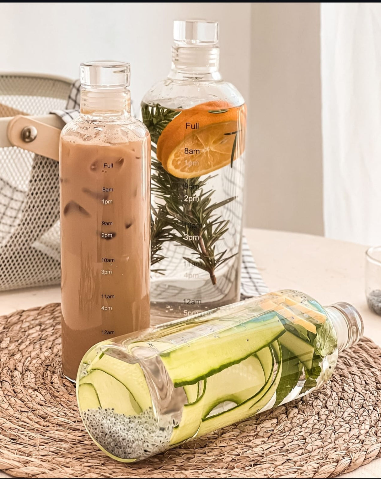 Modern Time Scale Household Borosilicate Glass Storage Jar