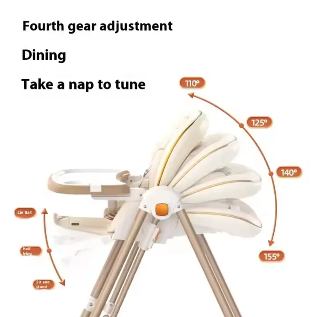 Multi-Functional Baby Feeding Chair with Swing, Recline & Wheels | Convertible High Chair