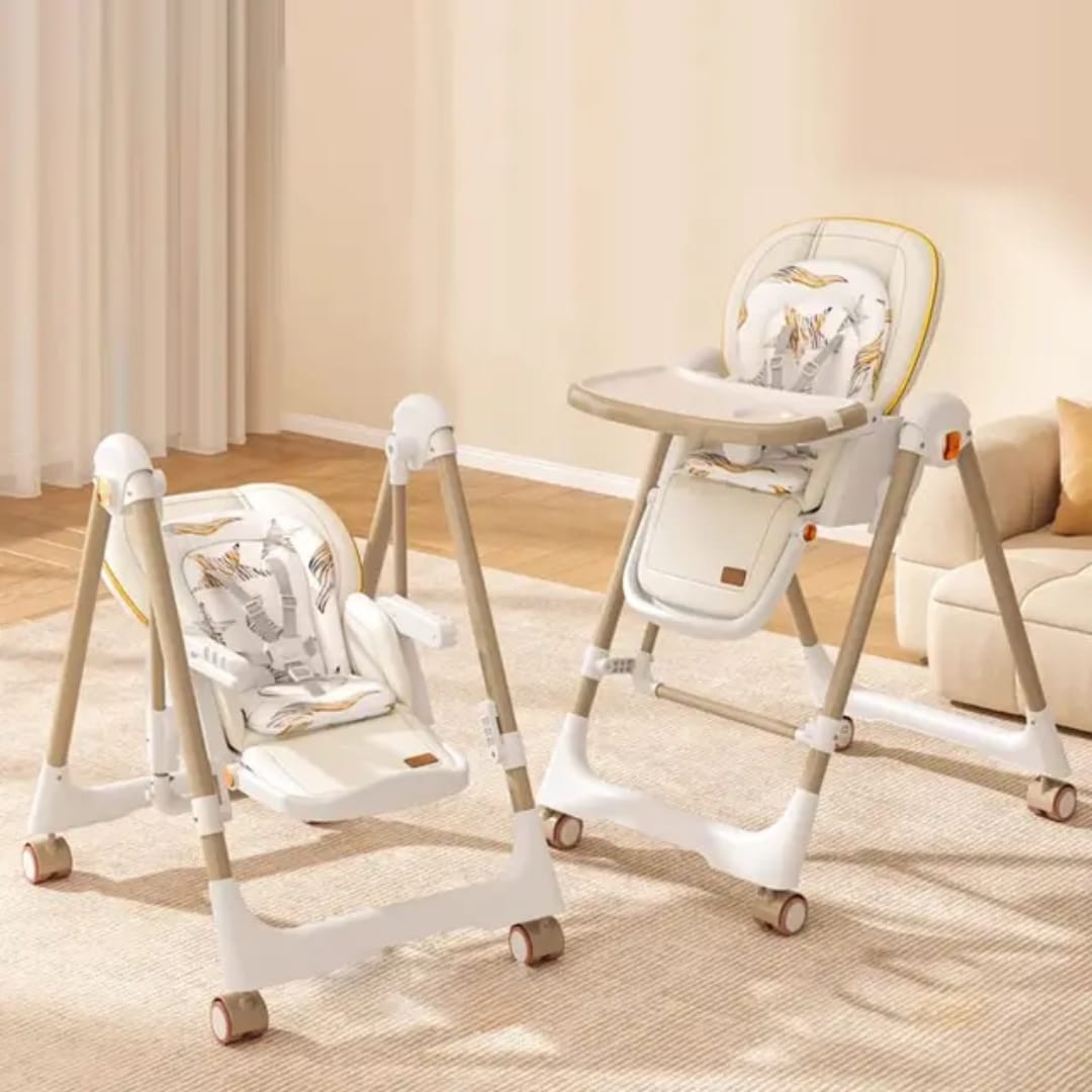 Multi-Functional Baby Feeding Chair with Swing, Recline & Wheels | Convertible High Chair
