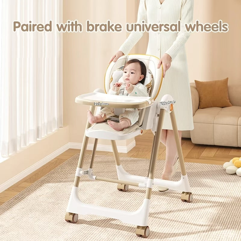 Multi-Functional Baby Feeding Chair with Swing, Recline & Wheels | Convertible High Chair