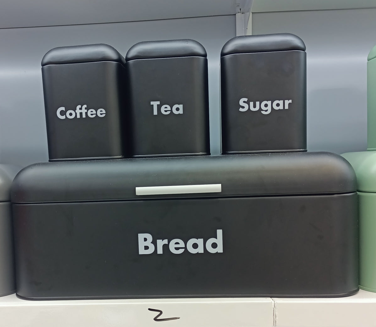 Nordic Bread Bin with 3 Canister Set