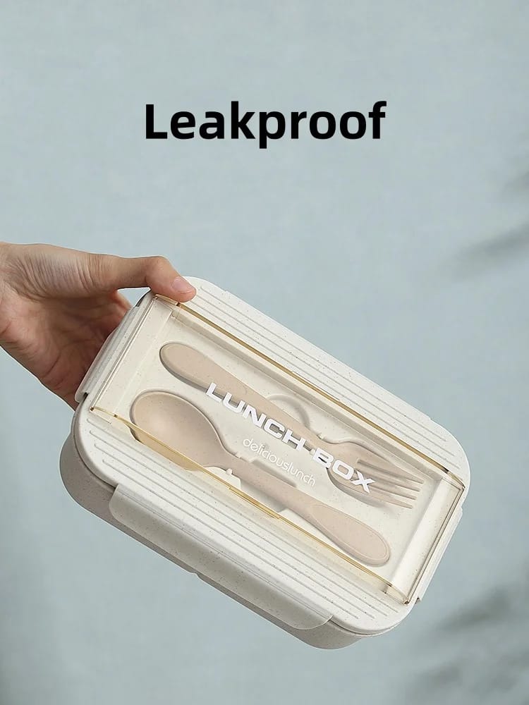 Bento Lunch Box with 3 Compartments – 1100ml | Microwave-Safe & Reusable