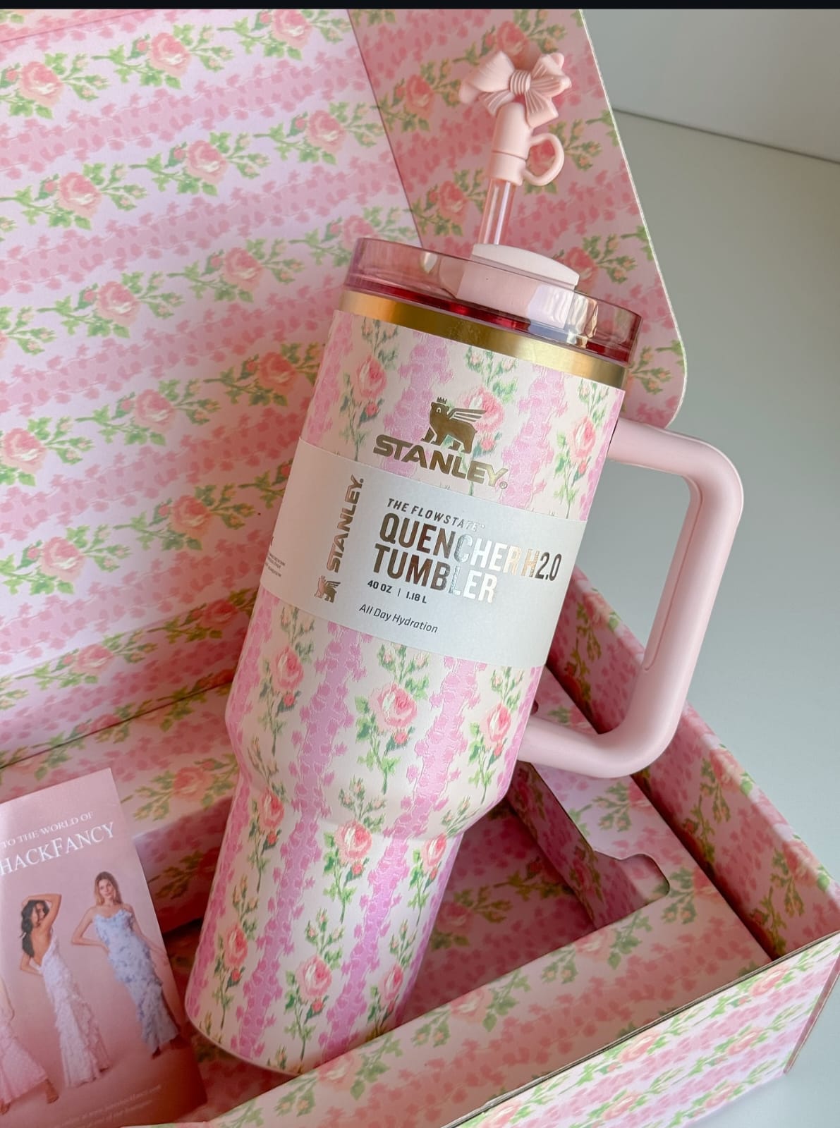 Stanley x LoveShackFancy Tumbler – 1.2L Floral Vacuum-Insulated Mug with Straw Lid
