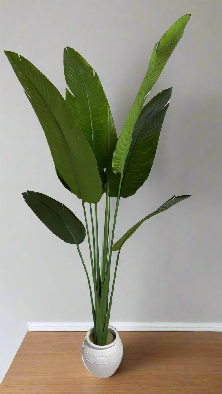 Bird of Paradise Artificial Plant – 160cm (5ft) Tall Faux Indoor Plant for Home & Office Décor