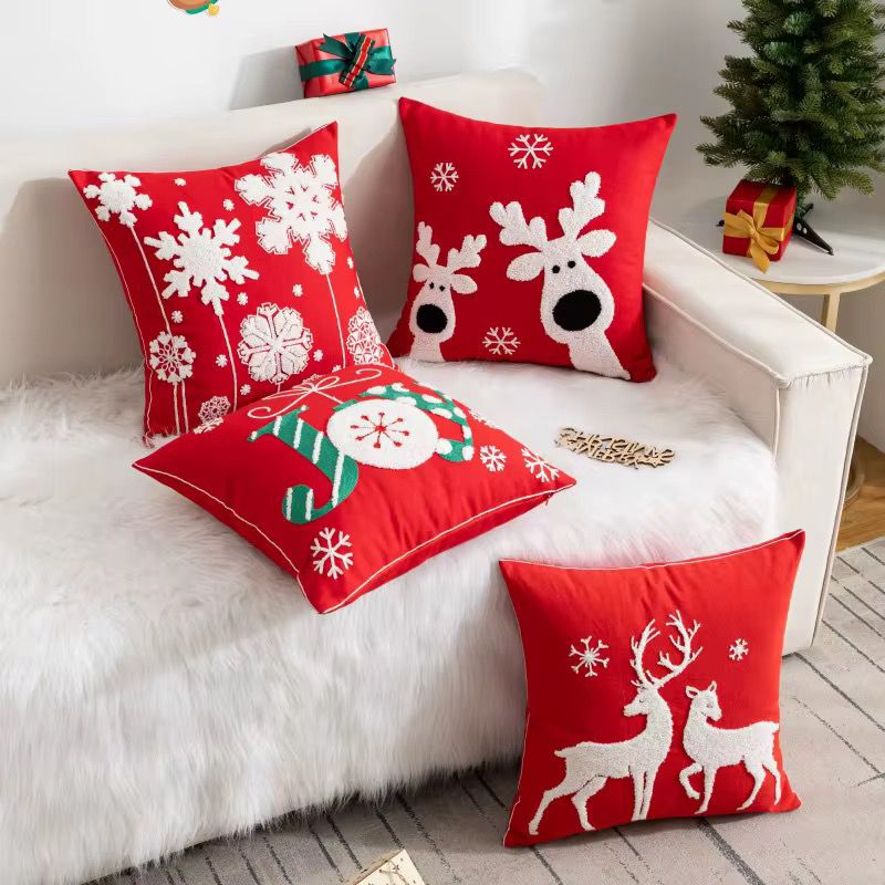 New Design Trendy Christmas Pillow Cases 2025 45cm x 45cm Festive Cushion Covers  Holiday Season Home Decor for Sofa, Bed & Living Room