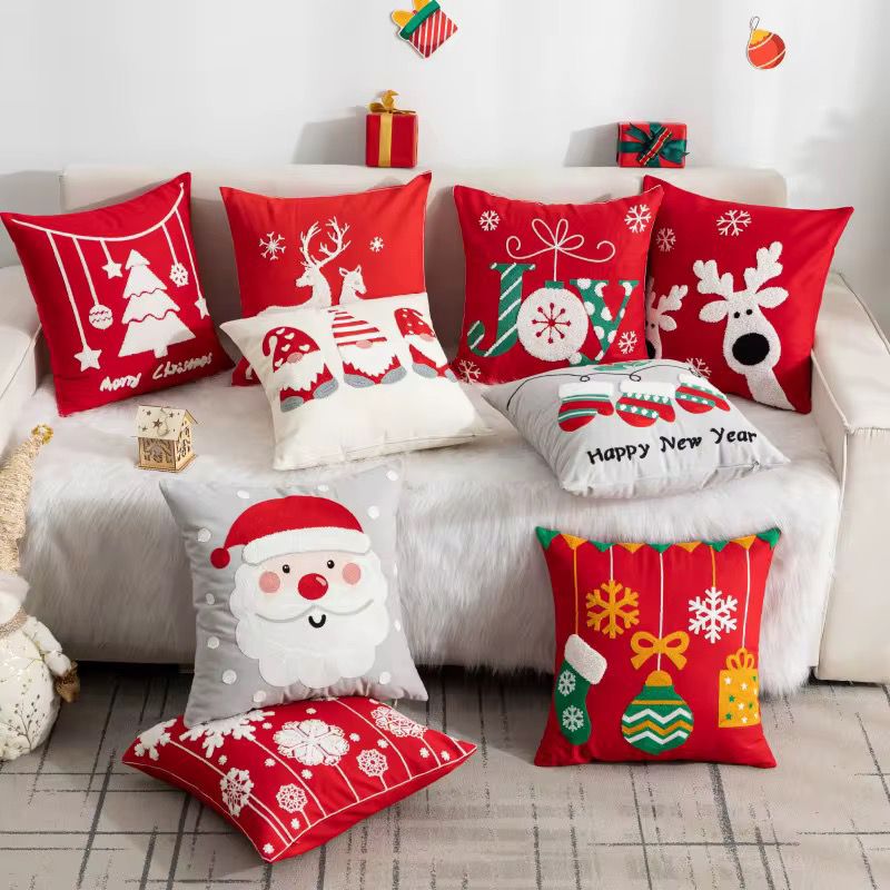 New Design Trendy Christmas Pillow Cases 2025 45cm x 45cm Festive Cushion Covers  Holiday Season Home Decor for Sofa, Bed & Living Room